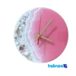 Mounting detail of Artisan Resin Wall Clock Ocean Design back panel and hook