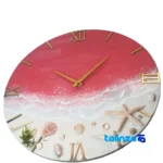 Resin Beach and Sea Wall Clock threads close-up texture (Detail view)