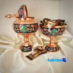 Detail view of Pardaz Copper Candy Dish Elegant Design with hammered finish and material