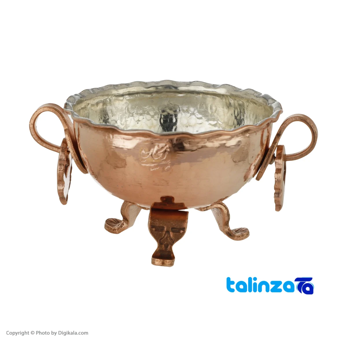 Mousavi Copper Nut Bowl Three-Legged Design - Packaging view showing label and