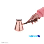 Zanjan Copper Coffee Pot Handcrafted Artistry 21x11x9. - Detail view showing finish and material