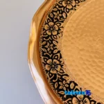 ZH Craft Decorative Copper Plate Unique Hammered Design - Detail view showing finish and material