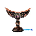 Turni Copper Nut Dish Vase Set Diamond Engraved Handmade - Detail view showing finish and material
