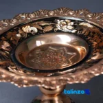 Copper Diamond Cut Dessert Plate L04 finish and material detail view)