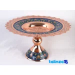 Pardaz Copper Candy Dish with hand-painted design finish and material detail view)