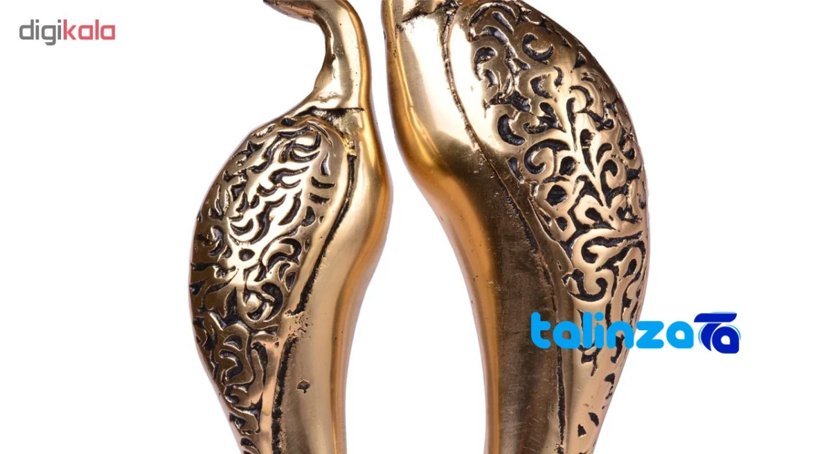 Detail view of Bronze Crane Figurine Pair finish and material