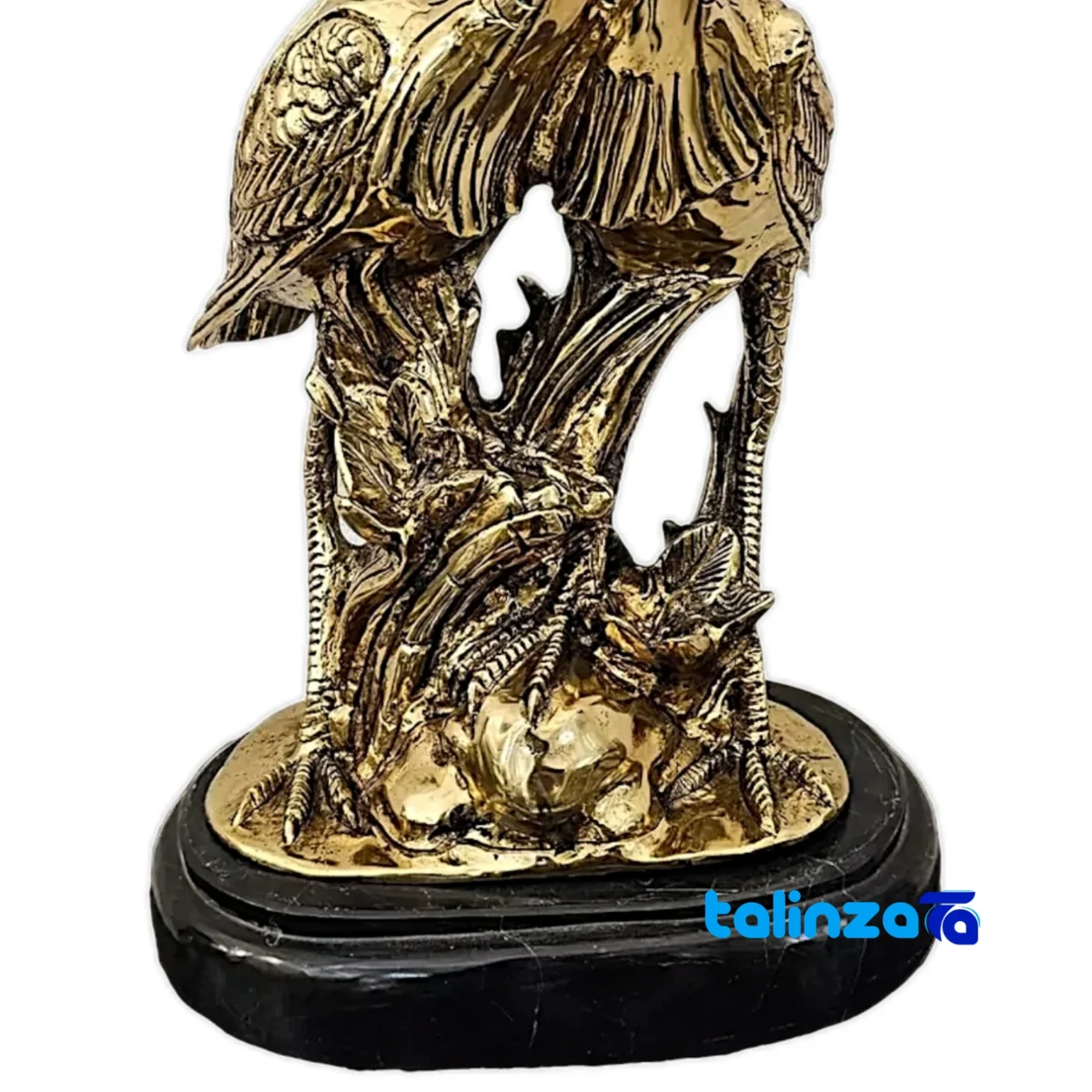 Brass Crane Sculpture Love Model finish and material detail view)