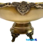 River Brass Bowl Elegant Design - Detail view showing threads close-up and texture
