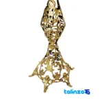 Detail view of Brass Decorative Planter Model H-1202 finish and material
