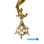 Simorgh Decorative Brass Planter - Detail view showing finish and material
