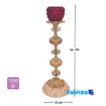 H-1325 Brass Candle Holder Set of Two finish and material detail view)
