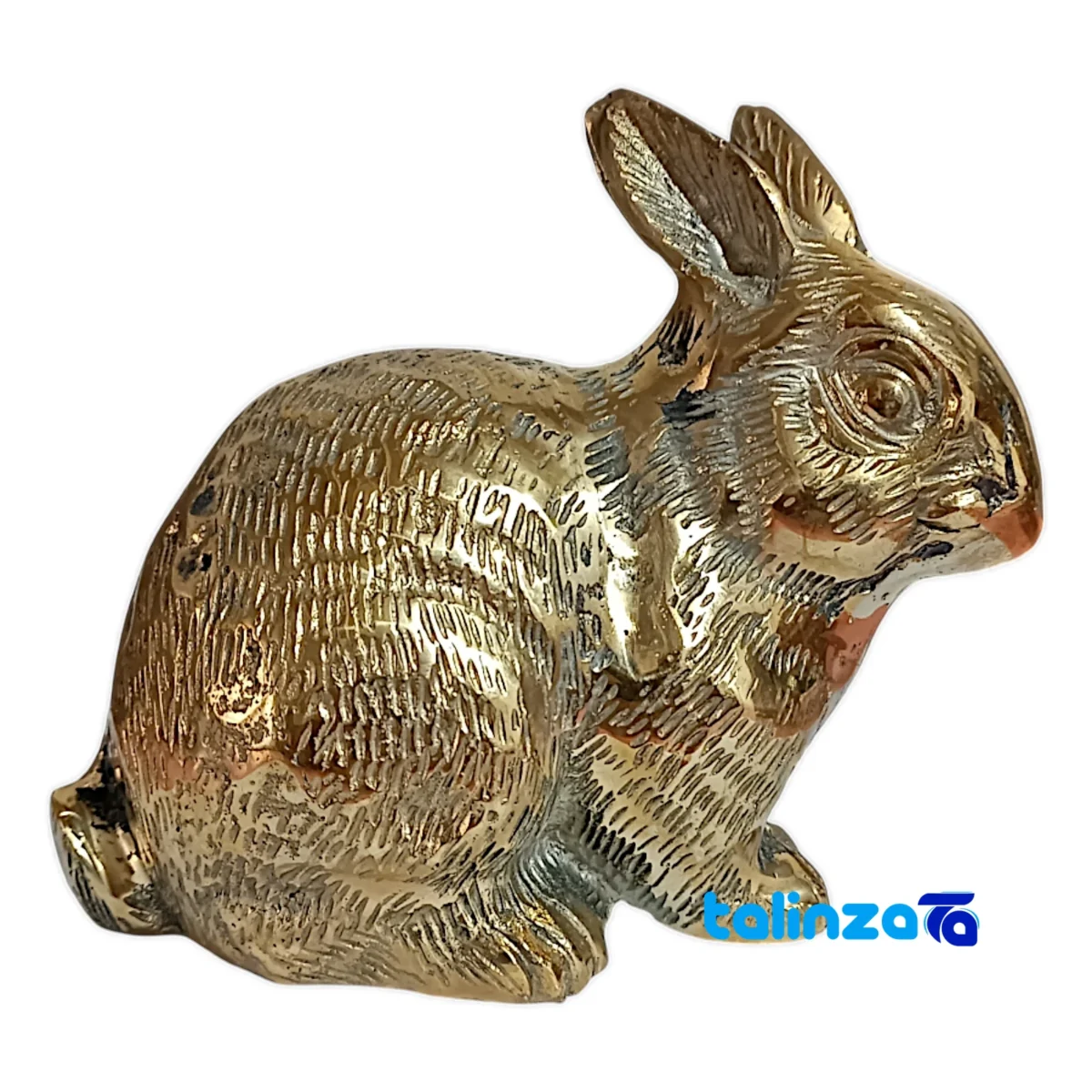 Brass Decorative Rabbit Model Set of Two 26x9x13 cm - Detail view showing finish and material