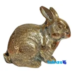 Brass Decorative Rabbit Model Set of Two 26x9x13 cm - Detail view showing finish and material