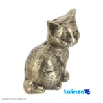 Brass Cat Decor Set - Charming Design - Detail view showing finish and material