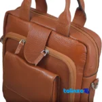 Detail view of MA-10 Handmade Leather Handbag with Shoulder Strap finish and material