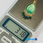 Handcrafted Necklace and Earring Set - Agate Jade finish material detail view)