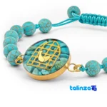 Seal view of Altin Honar Handmade Jewelry Set Turquoise Gold packaging security