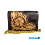 Detail view of Y65 Leather Handcrafted Women's Shoulder Bag finish and material