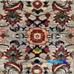 Edge view of Qashqai Handwoven Rug Stunning Design Gray border and finishing