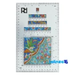 Edge view of Handwoven Carpet Tree Design Navy Blue border and finishing