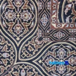 Haj Bagheri Handwoven Carpet Black binding and edges (Corner detail)