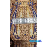 Edge view of Handmade Carpet Wall Art Floral Design Moss Green border and finishing