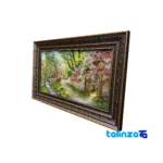 Edge view of Handmade Carpet Wall Art Landscape border and finishing