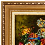 Side view of C Persia Handwoven Tapestry Flower in Vase Design profile and structure