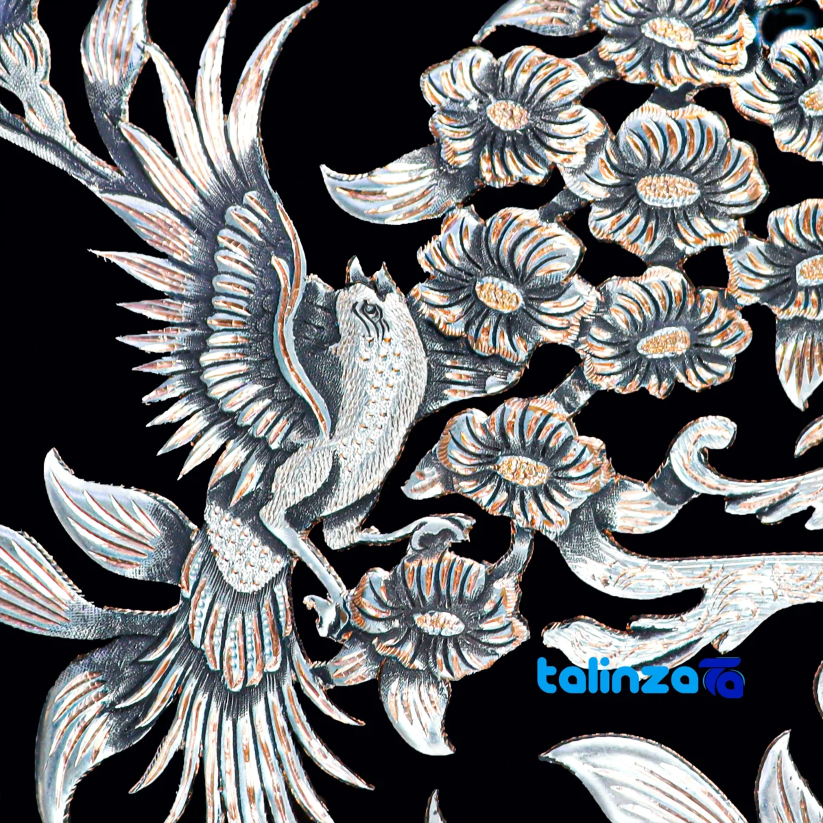 Side view of Shahkar Copper Engraved Handmade Wall Artwork 127 x 3 profile and structure