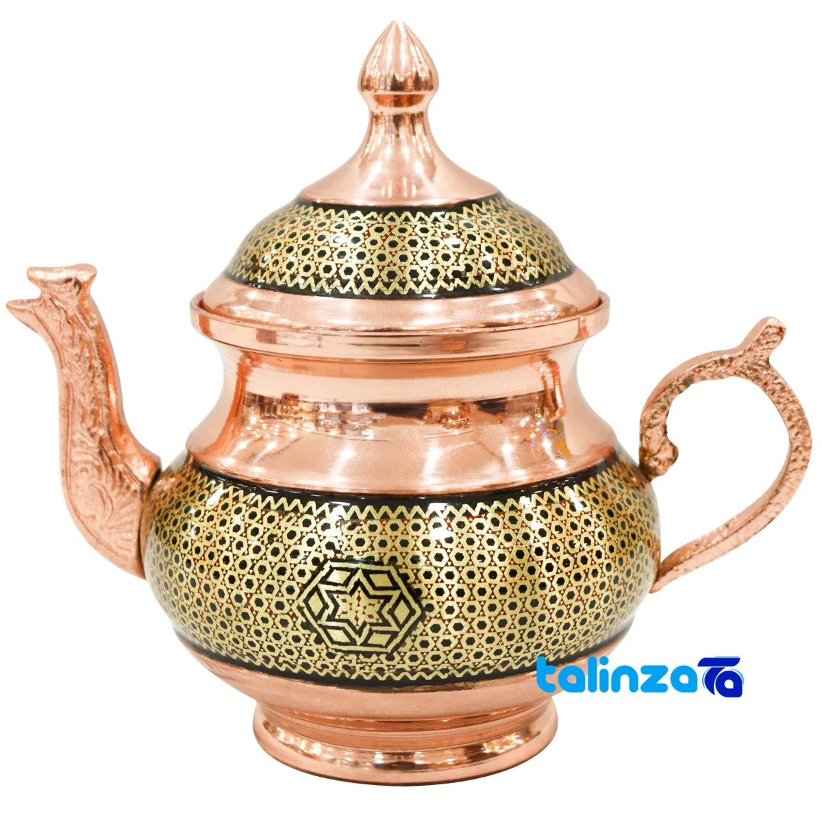 Side view of Khatamkari Samovar Set Inlaid 51 x 31 profile and structure