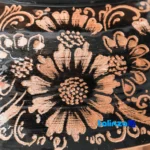 Side view of Copper Kashkul Diamond-Engraved Serving Bowl Diamond-cut profile and structure