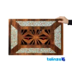 Side view of Shahpasand Turquoise Copper Tea Set 47 x 33 profile and structure
