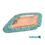 Side view of HQ3225Magnificent Art Turquoise Inlaid Candy Bowl Plate Set profile and structure