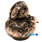 Side view of Copper Tea Set Diamond Cut RoundTray 45 x 37 profile and structure