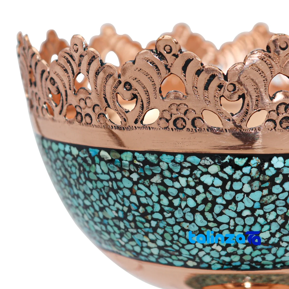Serving view of Firoozehkoobi Nut Bowl Lab Qalam Set Six Decorative, functional snack idea
