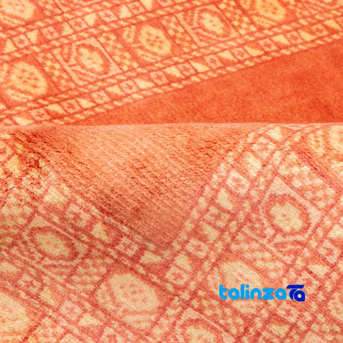 In-room view of Si Persia Handwoven Rug Elegant Peach Design room styling and scale