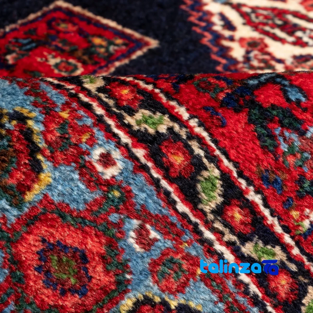 C Persia Handwoven Rug Red Design - Room setting showing floor placement example