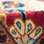 Side view of Cypress Handwoven Runner Geometric Design Red profile and structure