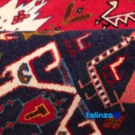 Persia Handwoven Rug Unique Design Red - In-room view showing room styling and scale