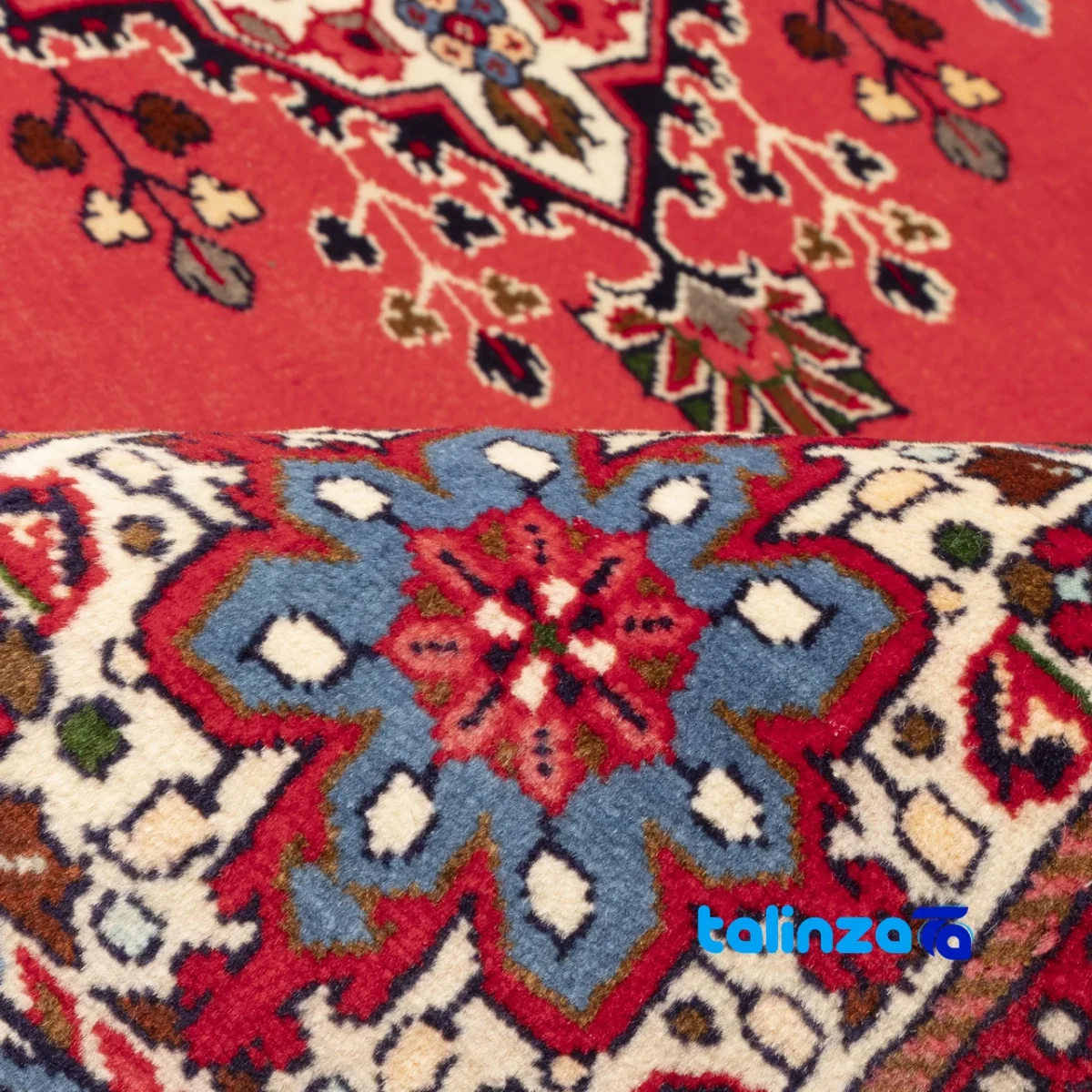 Si Persia Handwoven Rug Square Peach 157x150x1 cm room styling and scale (In-room view)