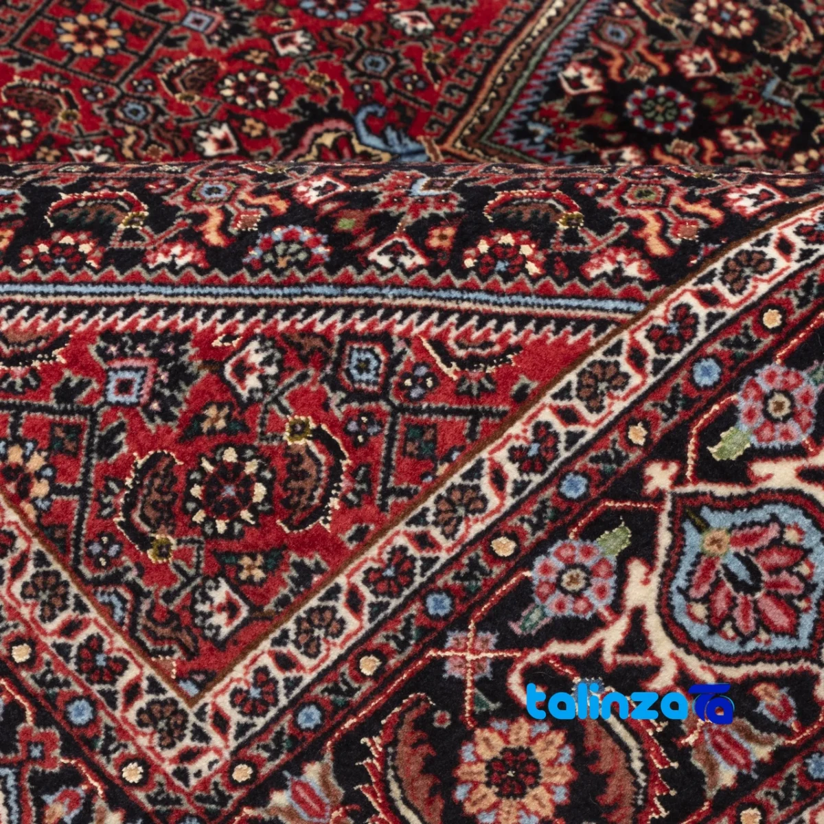 Cypress Handwoven Rug Red 202x120x1 cm floor placement example (Room setting)