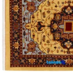 Si Persia Handwoven Rug Elegant Gold Design - In-room view showing room styling and scale