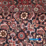 Cypressia Handwoven Rug Red floor placement example (Room setting)