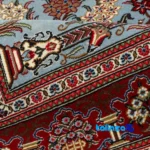 Persia Handwoven Rug Blue Traditional Design - Room setting showing floor placement example