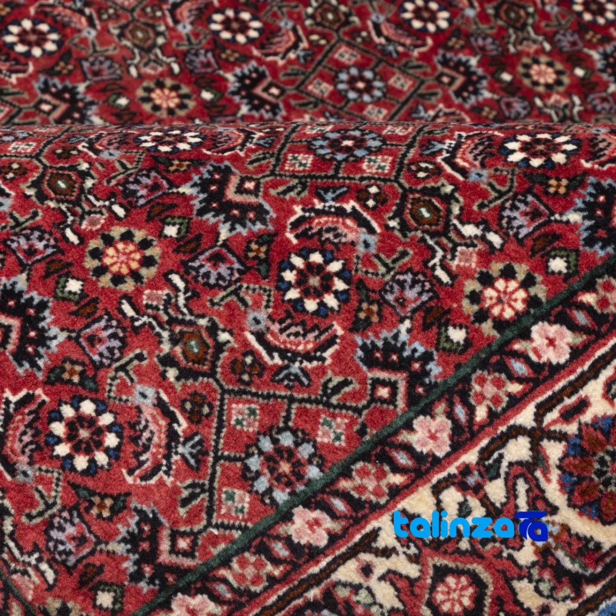 Room setting of Cypress Handwoven Carpet Rectangular Luxurious Red floor placement example