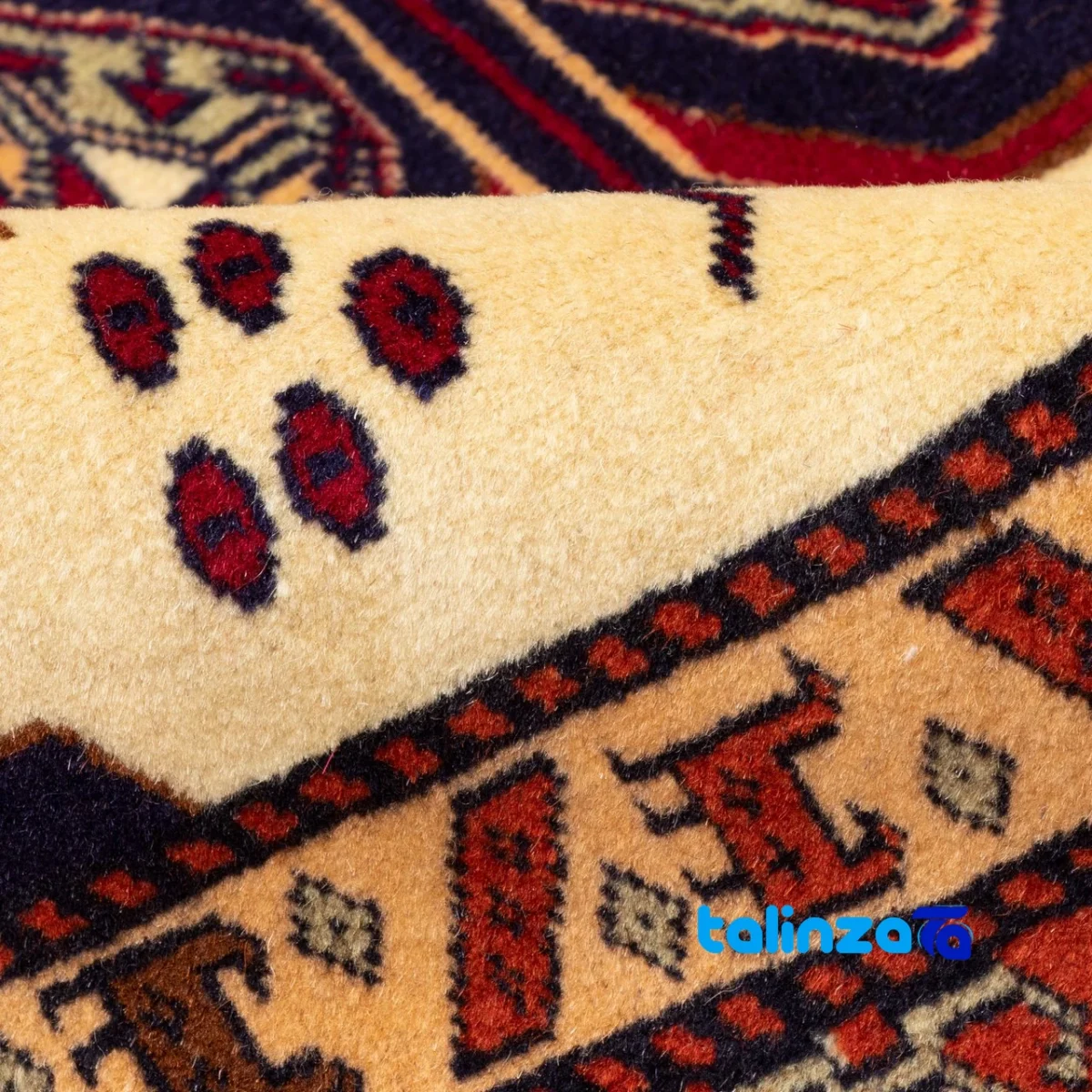 Cypress Persian Handwoven Rug Elegant Cream Design - In-room view showing room styling and scale