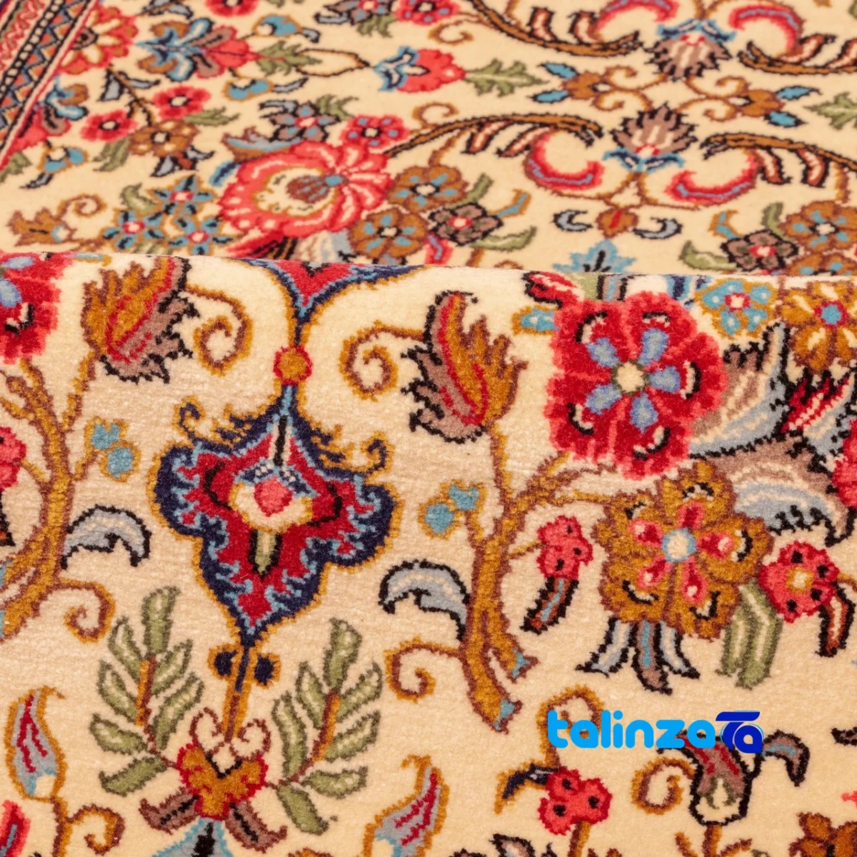 Si Persia Handwoven Runner Beige 310 x 81 - Side view showing profile and structure