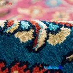 Room setting of Handwoven Carpet Red with Blue Borders floor placement example