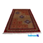 Yelmeh Handcrafted Rug Cream Geometric Design room styling and scale (In-room view)