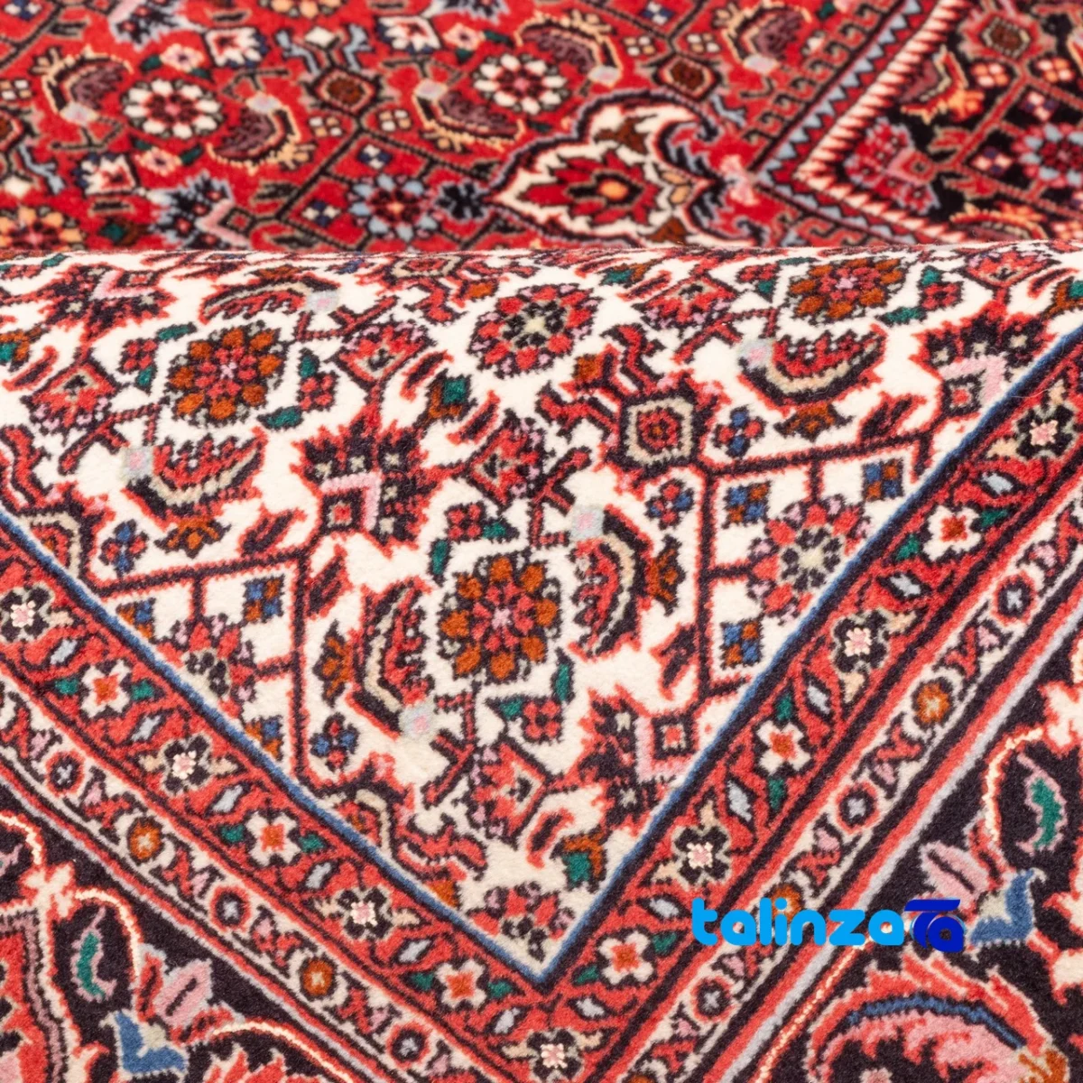 Room setting of C Persia Handwoven Rug Luxurious Design floor placement example